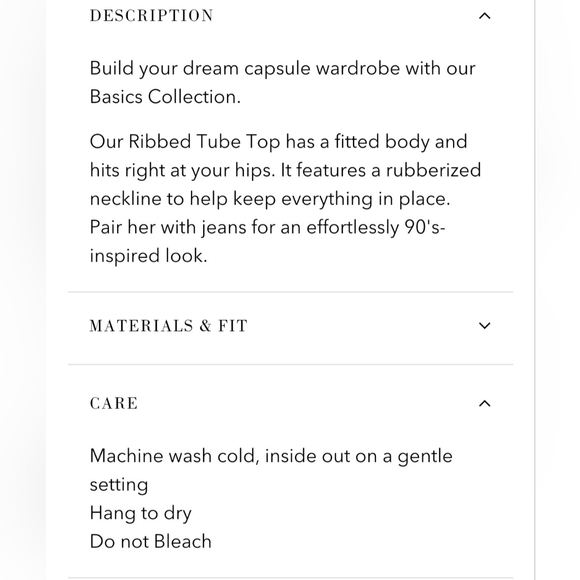 Brunette the Label Ribbed Tube Top M/L - Picture 7 of 8